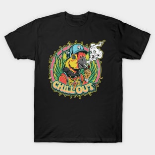 Hip Hop Parrot Chill Out Artwork T-Shirt